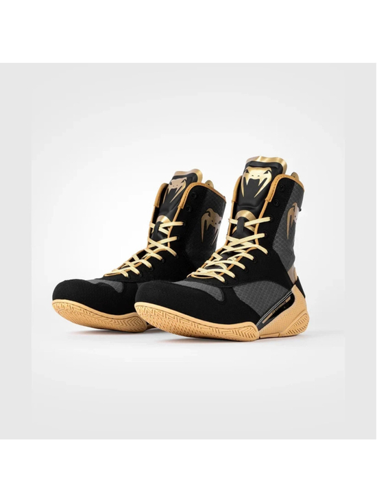 New Venum Elite Monogram Boxing Shoe – Black/Beige Size 8 main image 4